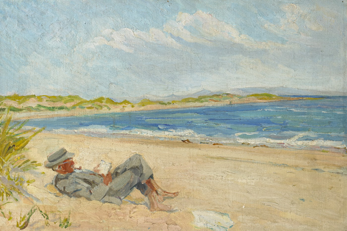 SEAMUS O'SULLIVAN ON THE STRAND, COUNTY KERRY by Estella Frances Solomons sold for �3,000 at Whyte's Auctions