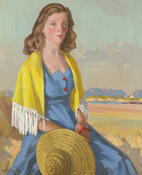 PORTRAIT OF MISS M. O'CALLAGHAN or STORYTELLER, COUNTY KERRY, c.1950s-1960s by Robert Taylor Carson HRUA (1919-2008) HRUA (1919-2008) at Whyte's Auctions