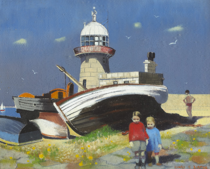 LIGHTHOUSE AT HOWTH, c. mid 1950s by Henry H. Burton (fl. 1945-1956) (fl. 1945-1956) at Whyte's Auctions