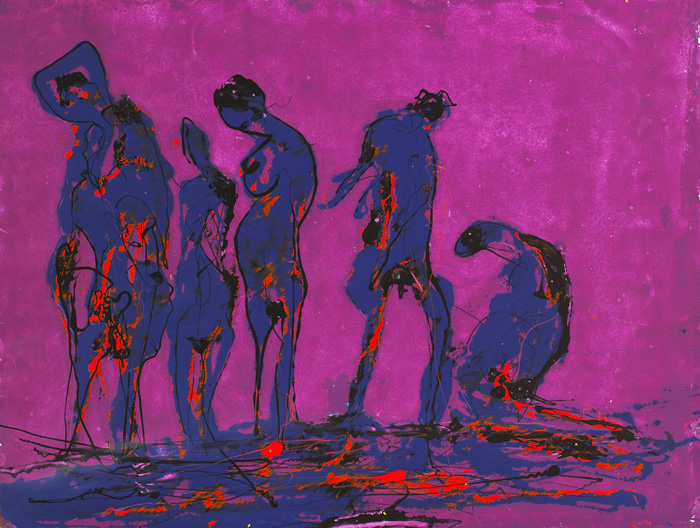 FIGURES AGAINST PURPLE by Edward Delaney RHA (1930-2009) at Whyte's Auctions