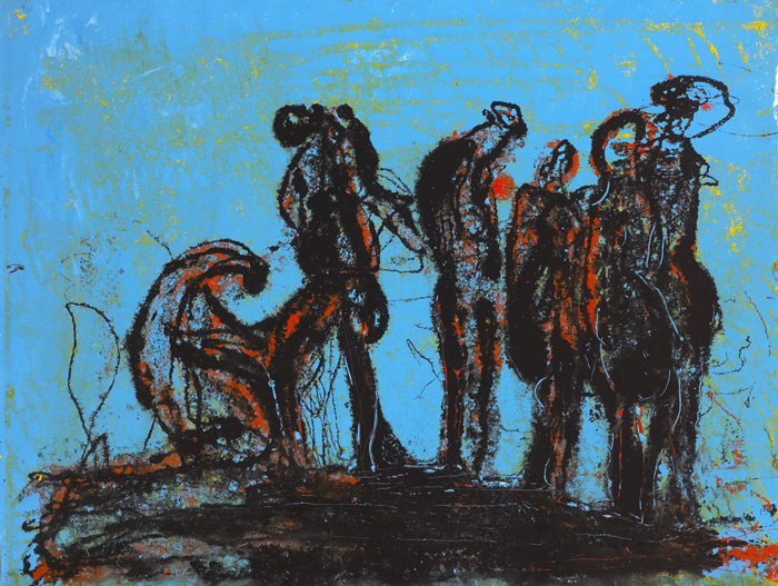 FIGURES AGAINST BLUE by Edward Delaney RHA (1930-2009) RHA (1930-2009) at Whyte's Auctions