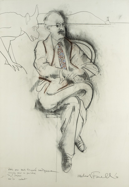 PORTRAIT OF JAMES JOYCE, NOVEMBER 1990 by Micheal Farrell sold for �2,200 at Whyte's Auctions