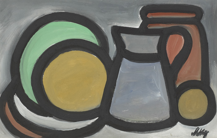 STILL LIFE WITH JUGS AND PLATES by Markey Robinson (1918-1999) (1918-1999) at Whyte's Auctions