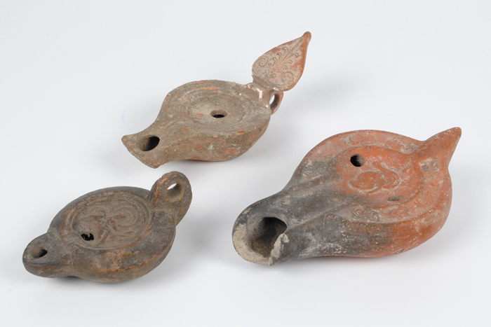 circa 200-300AD: Roman terracotta oil lamps at Whyte's Auctions