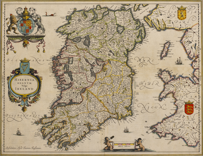 circa 1650: Jan Jansson 'Hibernia Regnum Vulgo Ireland' map at Whyte's Auctions