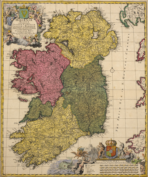 1700: Nicolas Visscher 'Hiberniae Regnum...' map of Ireland at Whyte's Auctions