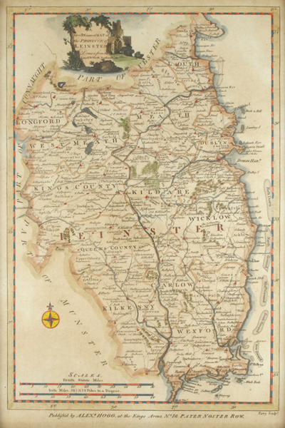 circa 1786: Alexander Hogg map of Leinster at Whyte's Auctions