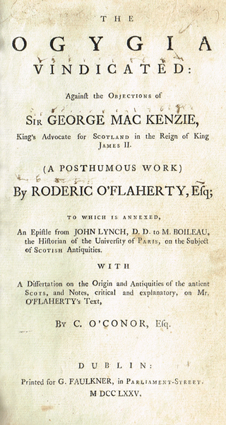 O'Flaherty, Roderic ( Flaithbheartaigh, Ruairi) : The Ogygia Vindicated at Whyte's Auctions