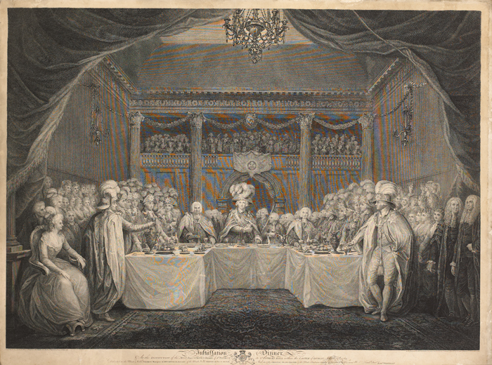 1783 (17 March) Engraving of the installation dinner at the most illustrious order of St Patrick at Whyte's Auctions