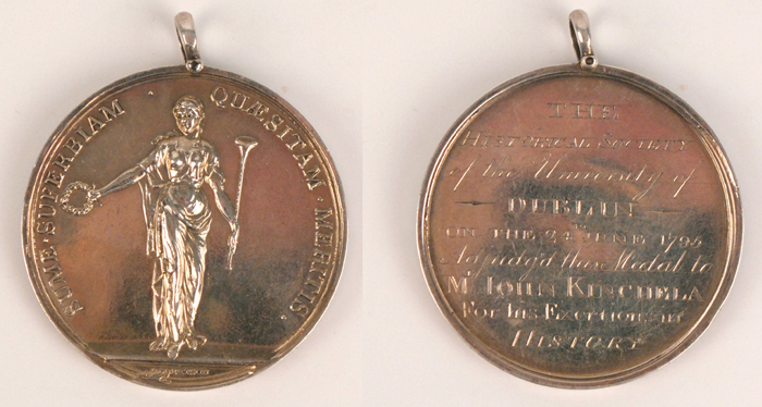 1792 and 1795 silver medals to John Kinchela , later Attorney General of New South Wales at Whyte's Auctions