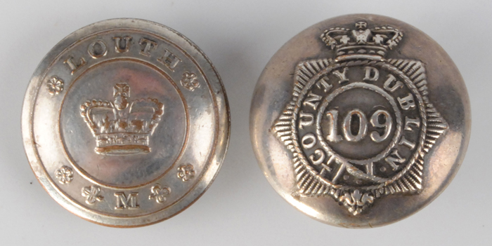 19th Century: Dublin and Louth Militia buttons at Whyte's Auctions