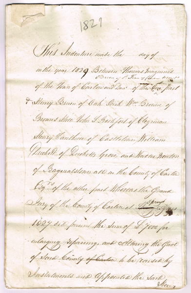1812-1829: Indentures relating to the building and extension of Carlow Gaol at Whyte's Auctions
