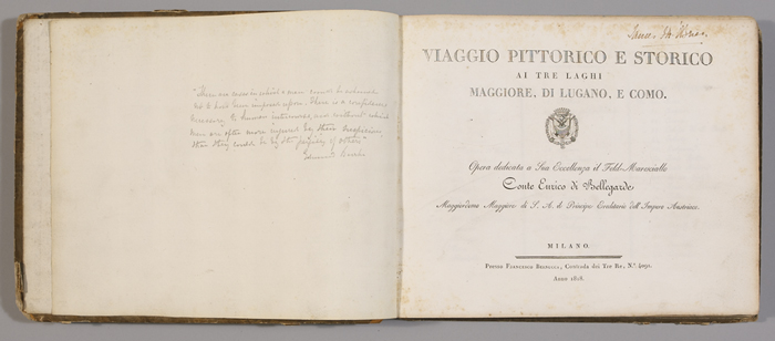 1818: Italian Lakes 'Viaggio Pittorico e Storico ai tre laghi Maggiore di Lugano e Como' at Whyte's Auctions
