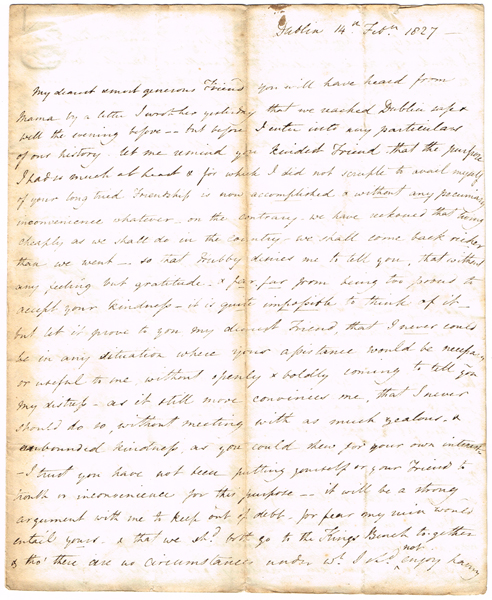 1827-28: A Collection of letters from Ireland at Whyte's Auctions