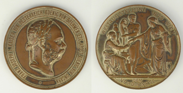 1873: Vienna World Show Participants Medallion at Whyte's Auctions
