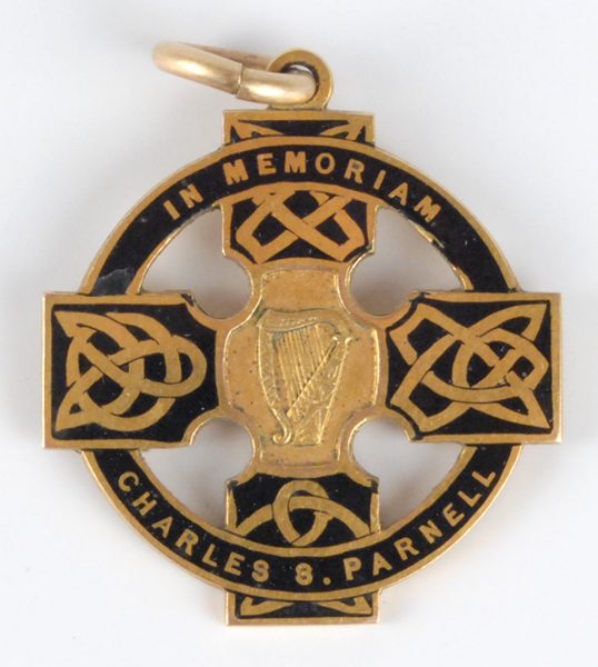 1891: Charles Stewart Parnell enamel and gold memorial medal at Whyte's Auctions