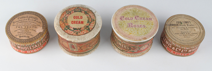 19th Century Fred Lewis & Co Ltd" Perfumers, Dublin, Cold Cream pots." at Whyte's Auctions