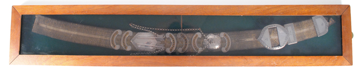 1891: 13th Hussars officers silver mounted pouch belt at Whyte's Auctions