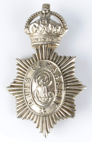 circa 1902-10: Dublin Metropolitan Police EVII cap badge at Whyte's Auctions