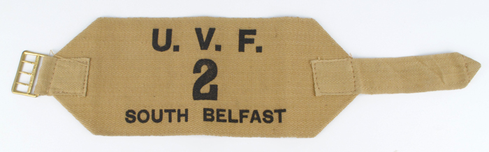circa: 1913 Ulster Volunteer Force South Belfast armband at Whyte's Auctions