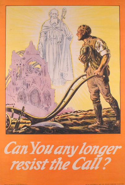 1914-18: First World War Irish recruitment poster Can you any longer resist the call?"" at Whyte's Auctions