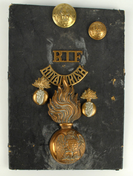 1900-1922: Royal Irish Fusiliers collection including other ranks busby badge at Whyte's Auctions