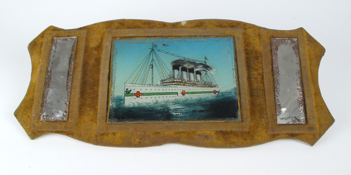 1916 (29 November) SS Britannic reverse painted glass memorial piece at Whyte's Auctions