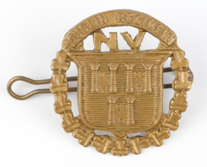 circa 1914: Dublin Regiment National Volunteers cap badge at Whyte's Auctions