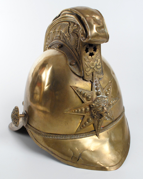 20th Century: Brass Fire Brigade 'Merryweather' pattern helmet at Whyte's Auctions