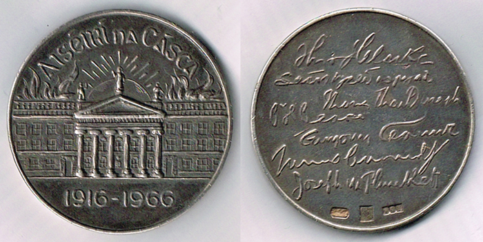 1966: 50th Anniversary of 1916 Rising commemorative silver medal at Whyte's Auctions