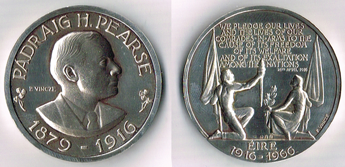 1966: Pearse Commemorative medallion by Vincze at Whyte's Auctions