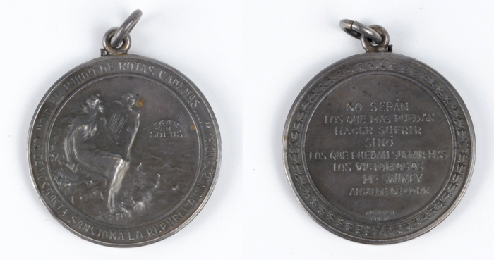 1920: Spanish language Terence MacSwiney commemorative medal at Whyte's Auctions