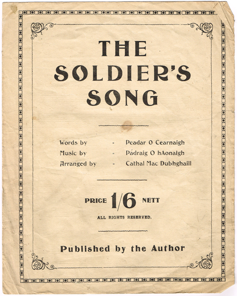 Circa 1920 The Soldier's Song by Peadar Kearney and other ephemera including maps. at Whyte's Auctions