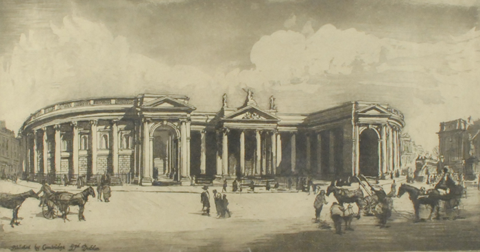 1920: Hanslip Fletcher print of Bank of Ireland at Whyte's Auctions