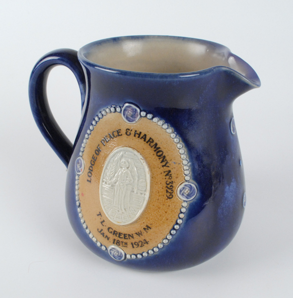 1924 (18 January) Irish interest Royal Doulton stoneware Masonic jug at Whyte's Auctions