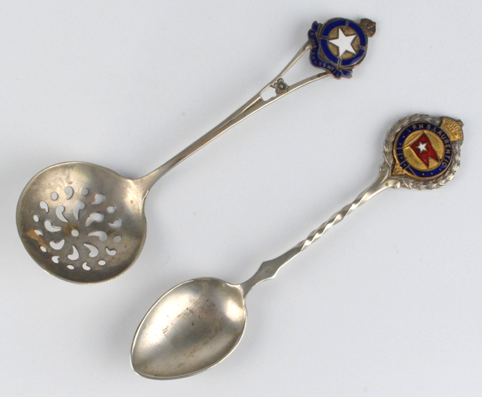 circa 1930s: RMS Laurentic sunk off Donegal 1940 - pair of spoons at Whyte's Auctions