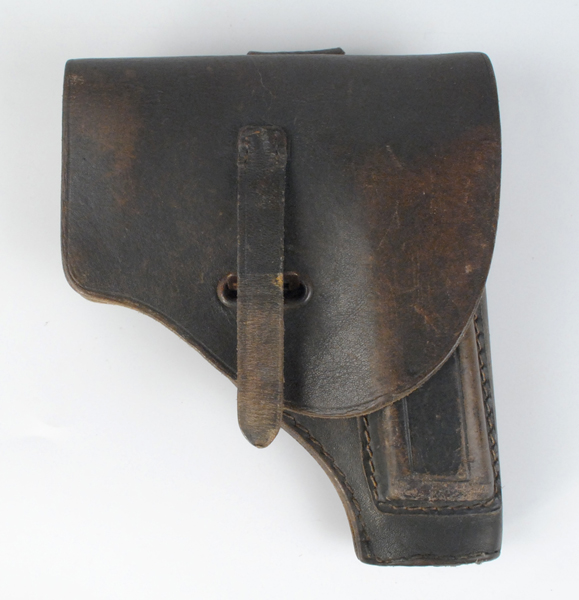1939-45 German Walther leather holster, also a brass powder flask and two bosuns whistles. at Whyte's Auctions
