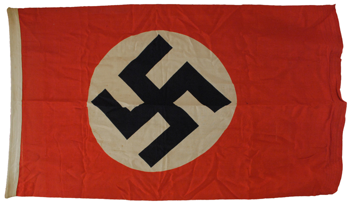 1939-45: Nazi Third Reich Swastika flag taken from a regional Gestapo headquarters at Whyte's Auctions