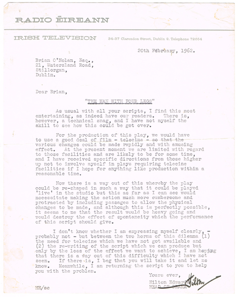 O'Brien, Flann (Brian O'Nolan) Archive of correspondence at Whyte's Auctions