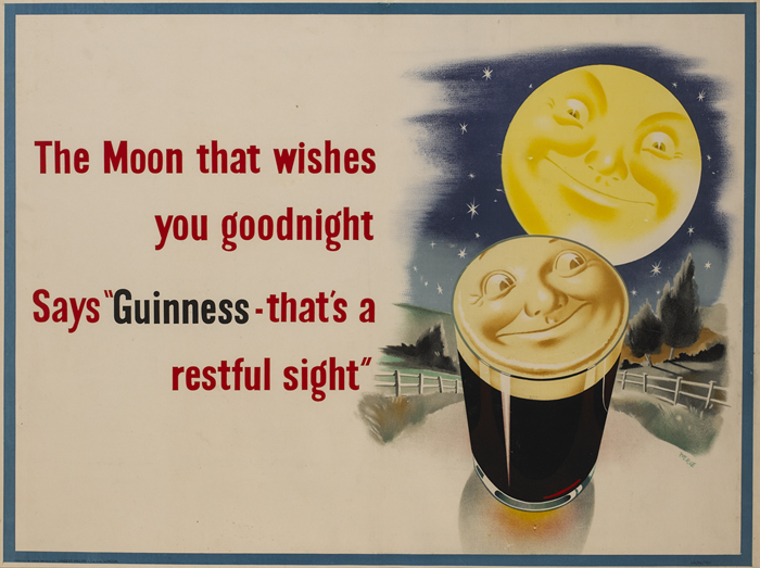 'The Moon that wishes you Goodnight says Guinness - that's a restful sight"' poster" at Whyte's Auctions