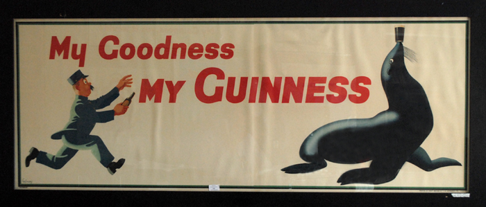'My Goodness My Guinness' framed two part billboard poster at Whyte's Auctions