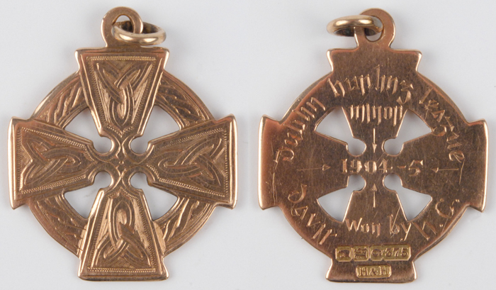 Collection of mixed gold and silver sports medals including 1904-05 Dublin Minor Hurling League at Whyte's Auctions