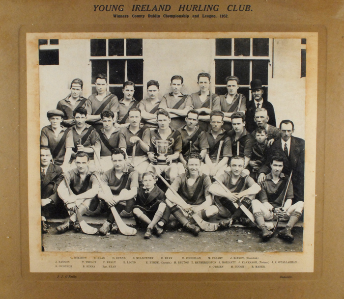 GAA 1932 Young Ireland Hurling Club Dublin Championship and League winners photograph at Whyte's Auctions