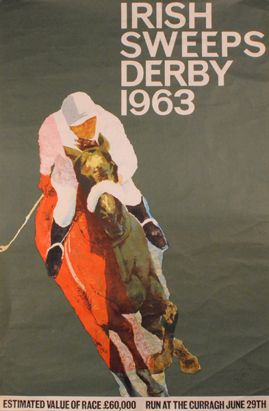 Horse Racing: Irish Sweeps Derby 1963 poster by Piet Sluis at Whyte's Auctions
