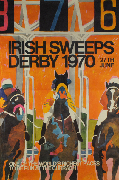 Horse Racing: Irish Sweeps Derby 1970 poster by Piet Sluis at Whyte's Auctions