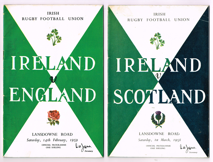 Rugby: Large collection of rugby programmes including 1950s/60s Irish internationals at Whyte's Auctions