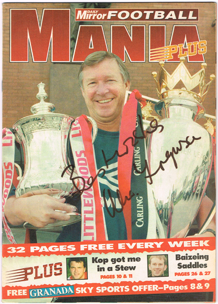Soccer Alex Ferguson and George Best signed magazines at Whyte's Auctions
