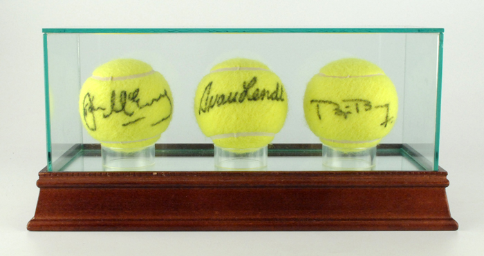 Tennis. Set of three Tennis balls signed by Bjorn Borg, John McEnroe and Ivan Lendl. at Whyte's Auctions