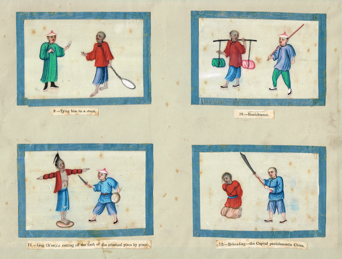 19th Century: Chinese Crime and Punishment paintings on silk at Whyte's Auctions