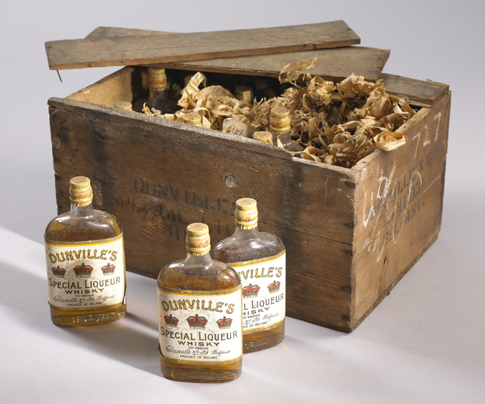 1948: Dunvilles Three Crowns Whisky half bottles at Whyte's Auctions